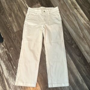 WHBM Wide Leg Crop White Jeans 6 Worn Once!!